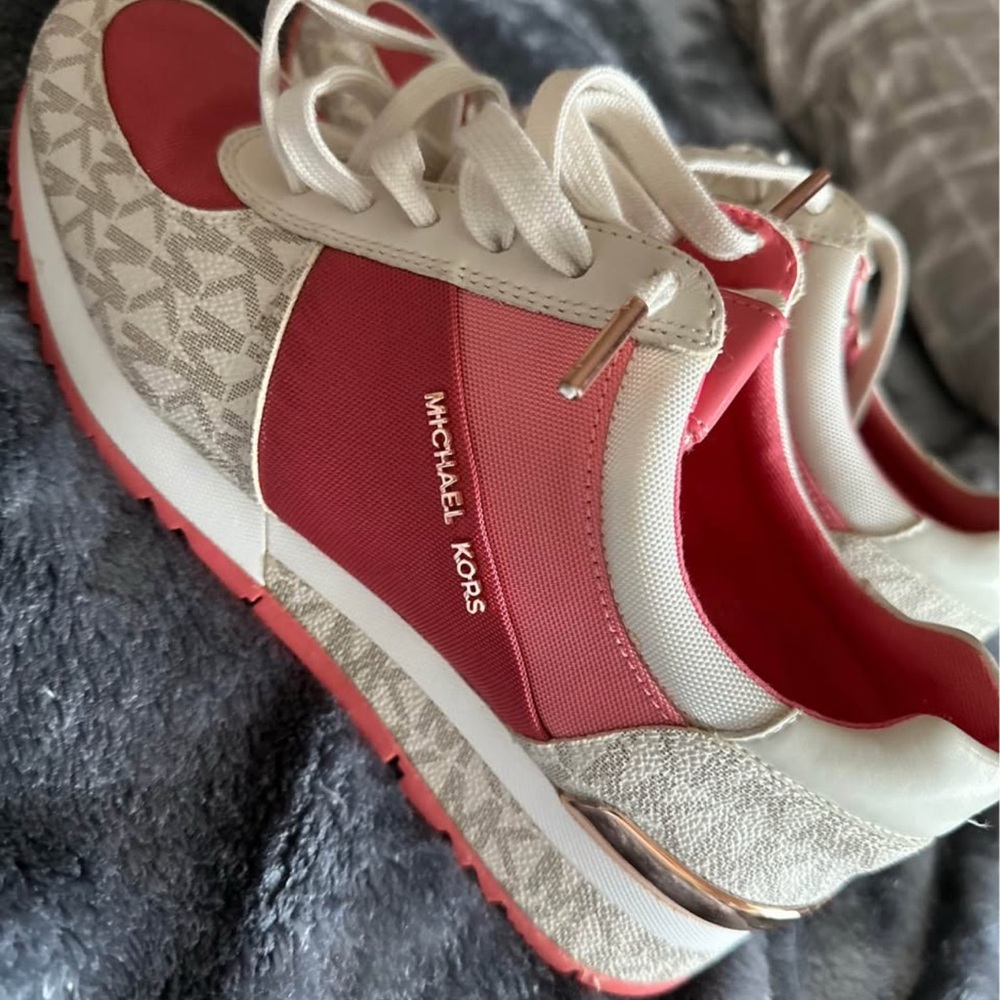 Michael Kors Red and Cream Women's Sneakers - Picture 1 of 3